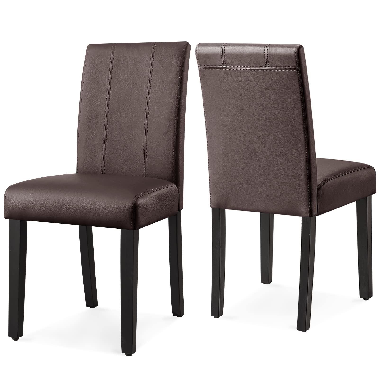 subrtex Leather Dining ding Room Chairs Set of 2, Chocolate Dining Chairs set of 2 Chocolate