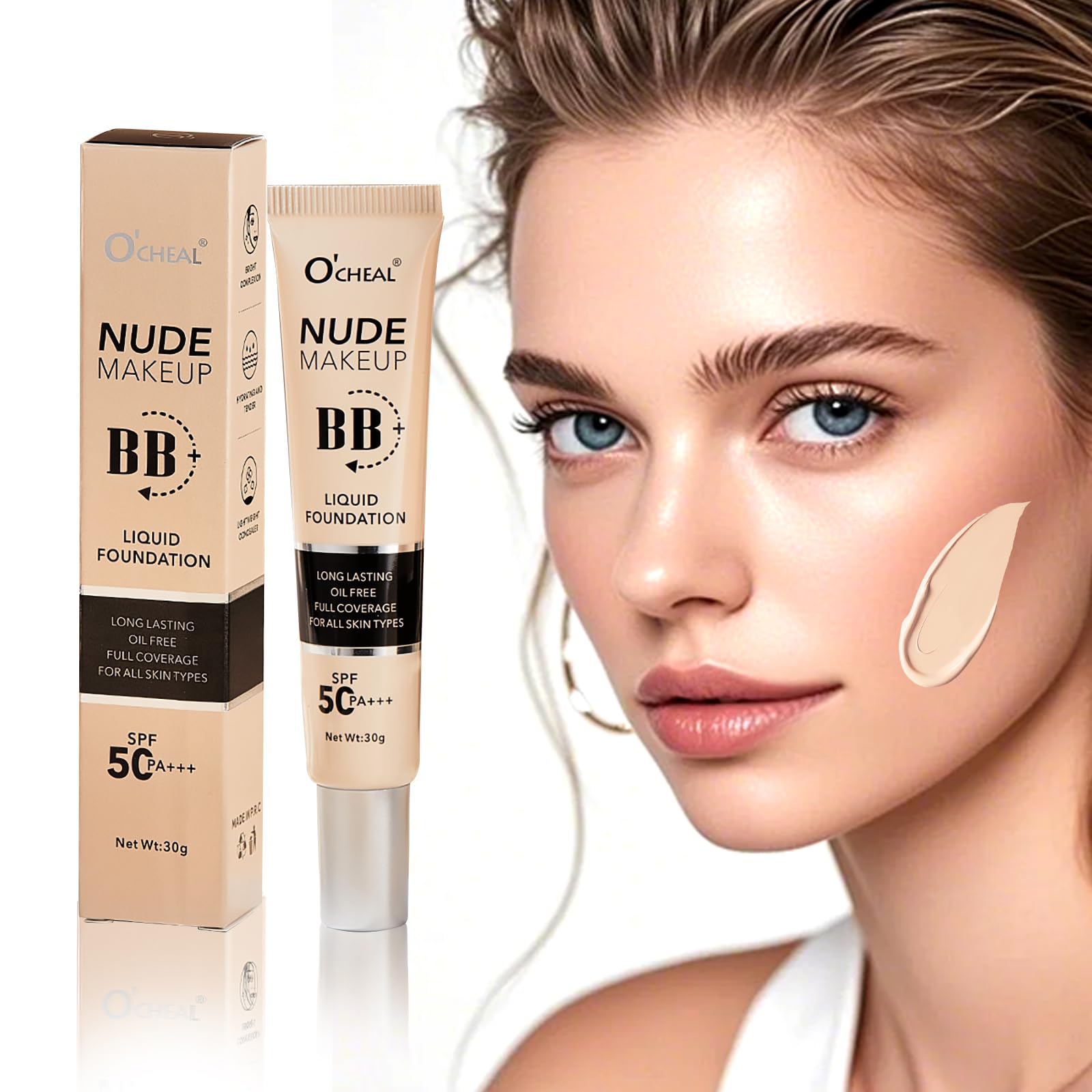 Amazon.com: O'CHEAL BB Cream with SPF 50+ | Full Coverage Tinted