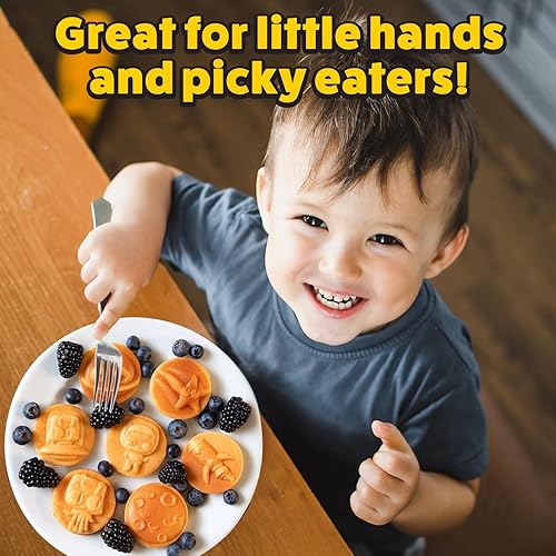 Miniatura 5 de Out of This World - Máquina de gofres para niños, haz 7 panqueques espaciales. Astronautas, lunas, estrellas y más en minutos, wafler eléctrico