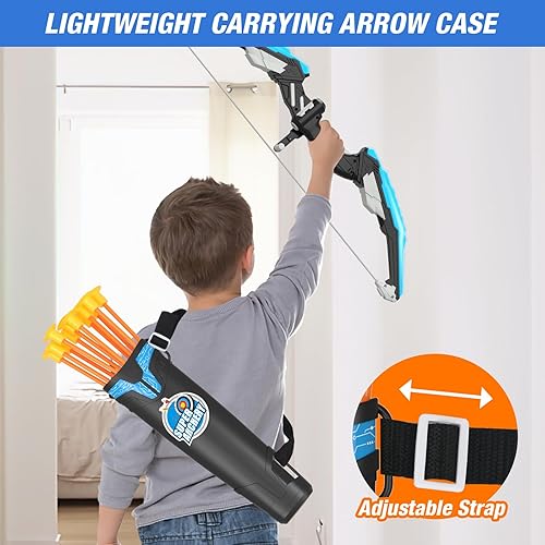 Vista 6 de Bow and Arrow for Kids, LED Light Up Archery Set with 12 Suction Cup Arrows, 1 Standing Target, 3 Score Targets & 1 Quiver, Indoor Outdoor
