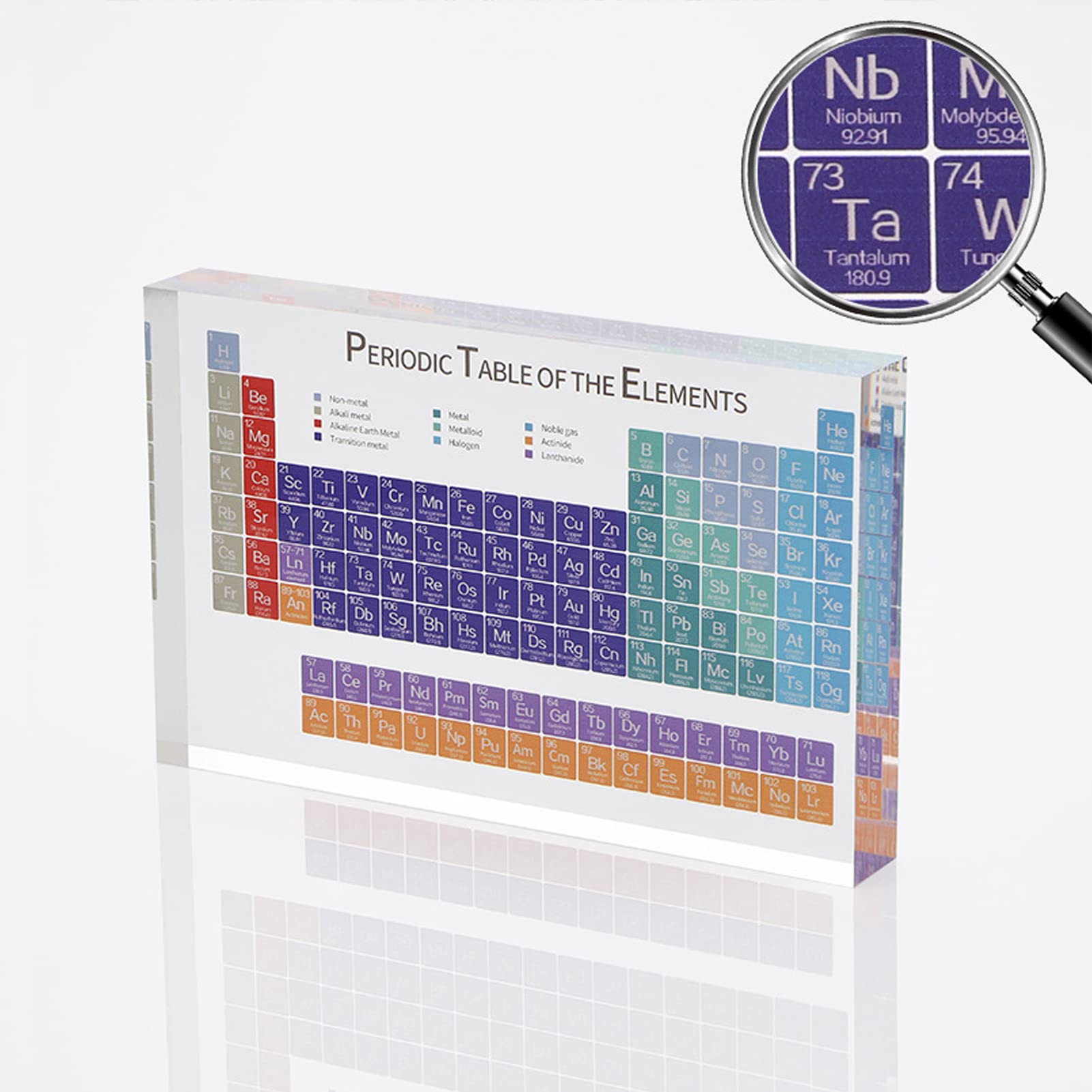 Tavola Periodica Elementi Acrilica Con Base Illuminata - 83 Elementi Reali, 21x14cm, Decorazione Desk - Foto 5