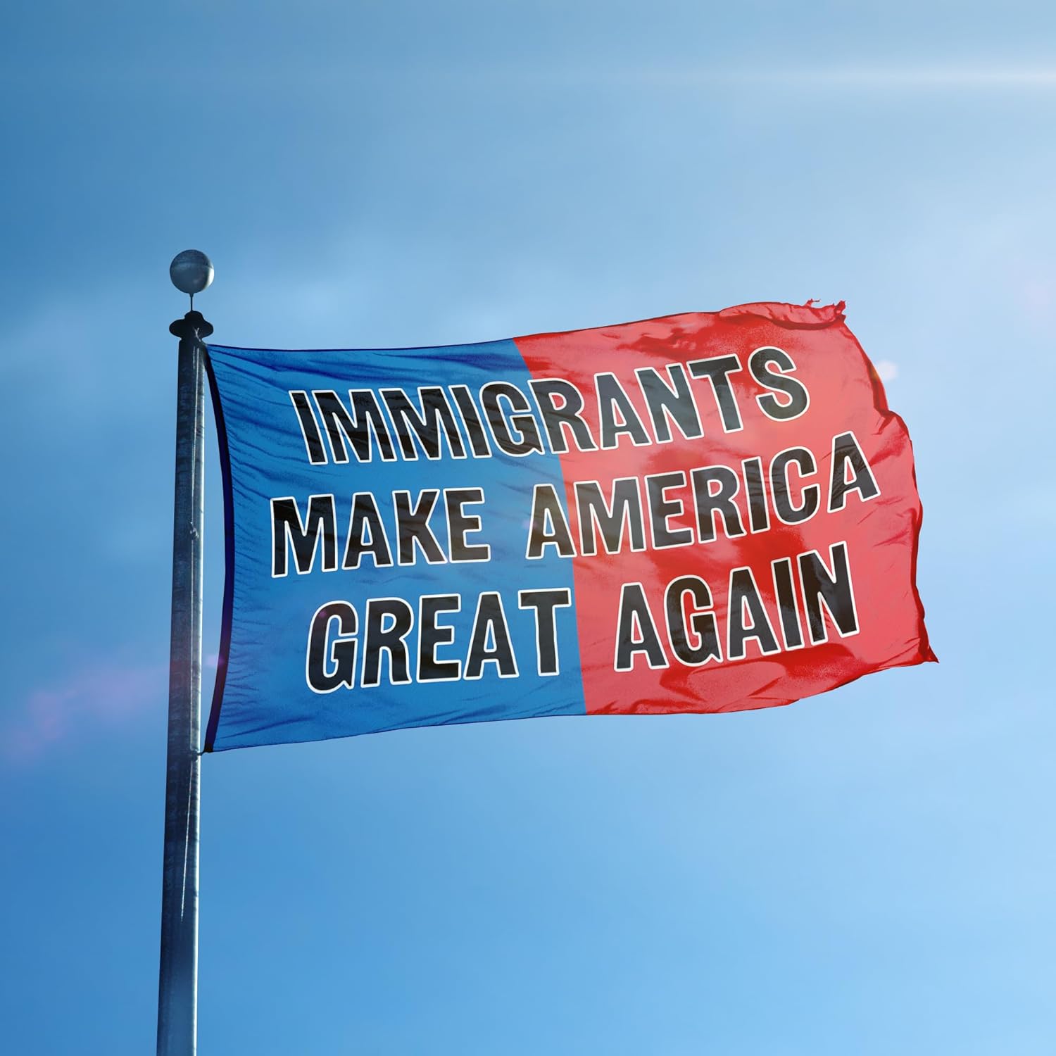 Immigrants Make America Great Political Slogan Flag - 3x5 ft High-Durability Polyester Fade-Resistant, Weatherproof Outdoor/Indoor Banner for Rallies & Events
