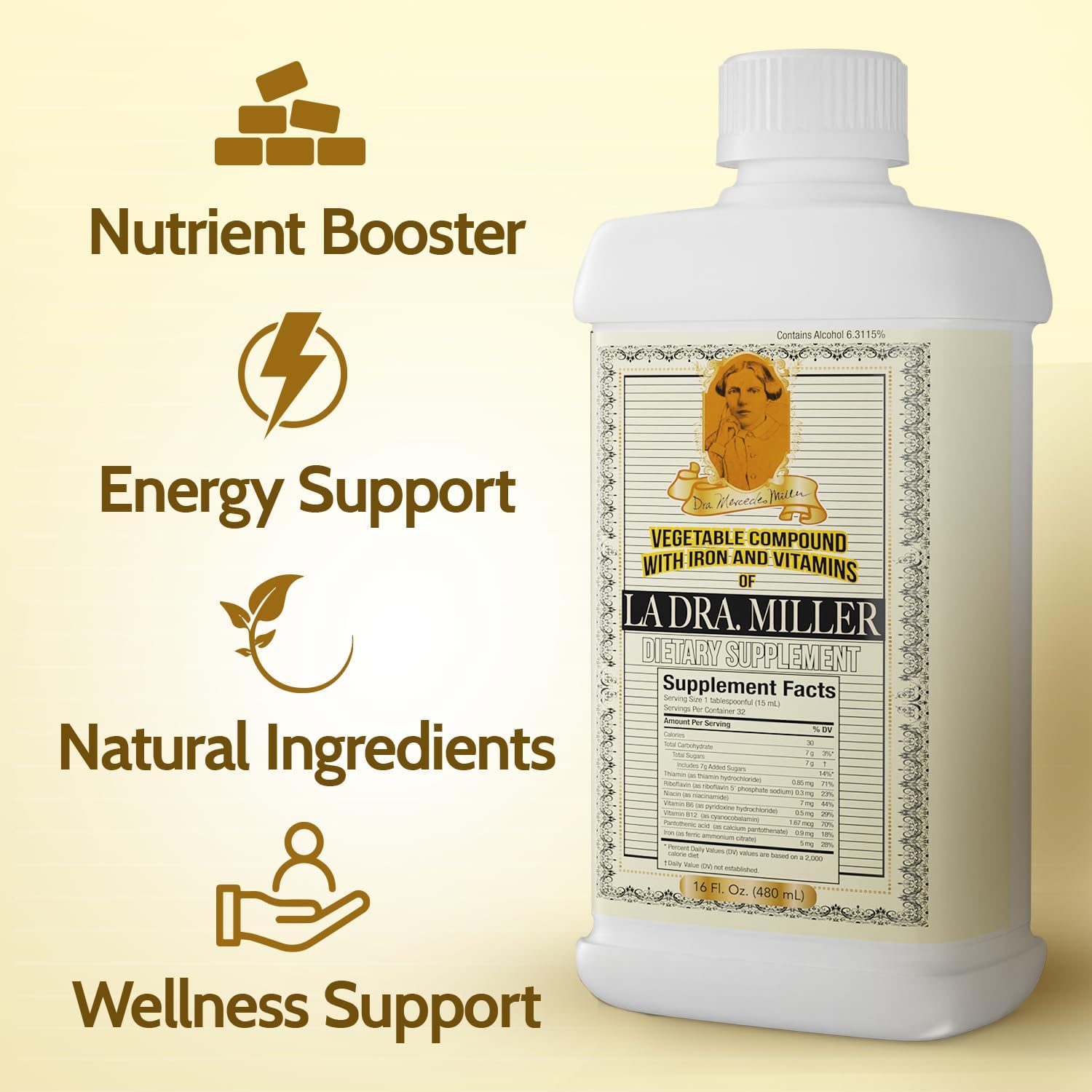 Energy Support Supplement, Natural Ingredients with B Vitamins, Boosts and Supports Metabolism and Immunity, Promotes Better Health and Energy Levels 16 FL Oz (2)