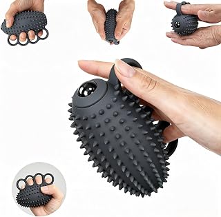 Electric Hand Grip Strengthener Finger Exercise Ball, 3 Modes Vibration Therapy Ball with Magnetic Roller, Rechargeable Silicone Hand Squeeze Ball for Stroke Recovery, Arthritis, Carpal Tunnel & Stress Relief (1100mAh, 10Min Auto-Off)