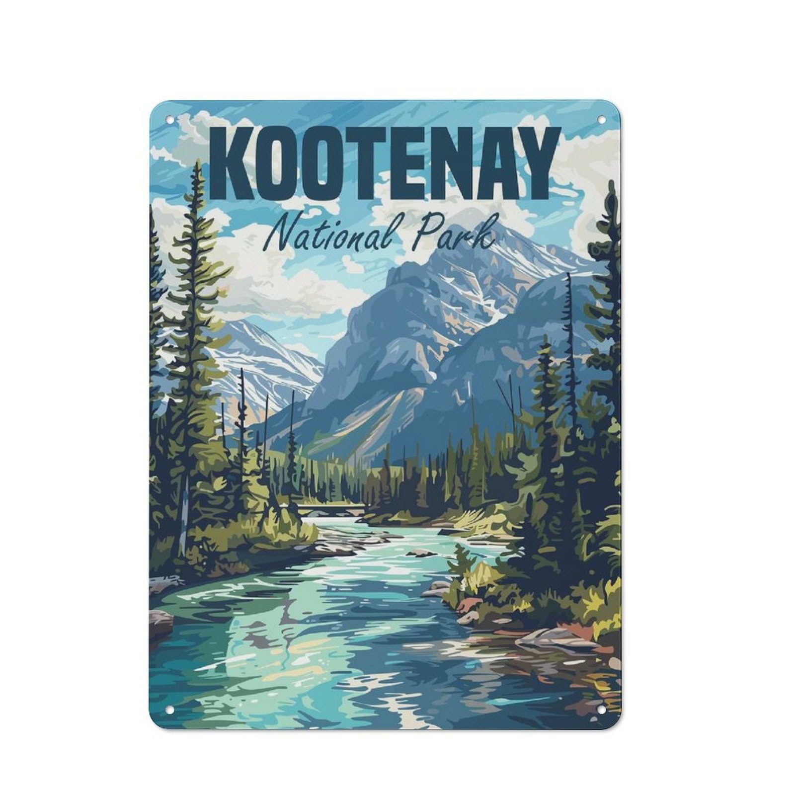 Junmoney Kootenay National Park Metal Wall Sign 40X30cm Featuring For Pub Or Café, For Pub Decor Enthusiasts, For Retro Home Interiors