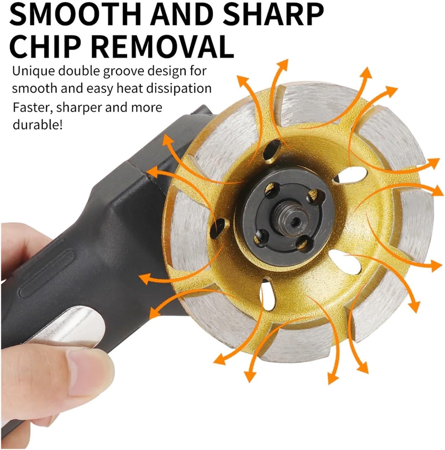 1pc100/125/150/180mm Concrete Stone Ceramic Turbo Diamond Grinding Cup Wheel Disc Stone Ceramic Marble Cutting for Angle Grinder(1pc 125x22mm)