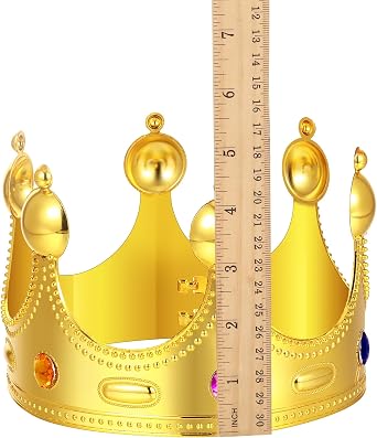 Maitys 6 Pack King and Queen Crowns Halloween Party Costume Gold Jeweled