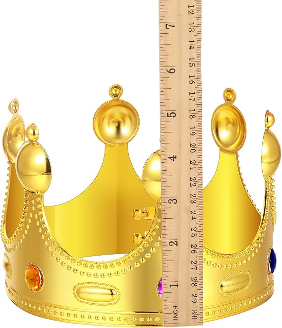 Maitys 6 Pack King and Queen Crowns Halloween Party Costume Gold Jeweled