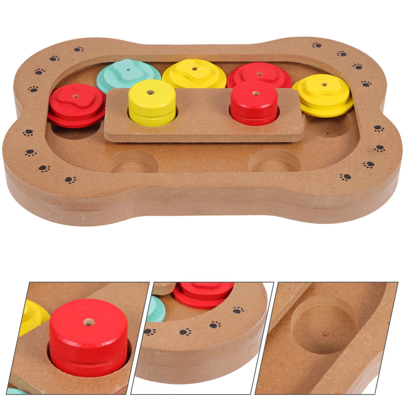 Toddmomy Holzknochen Spielzeug für Hunde mit Futteraufnahme und Foraging Funktion Natürliche Spiel und Fütterungslösung