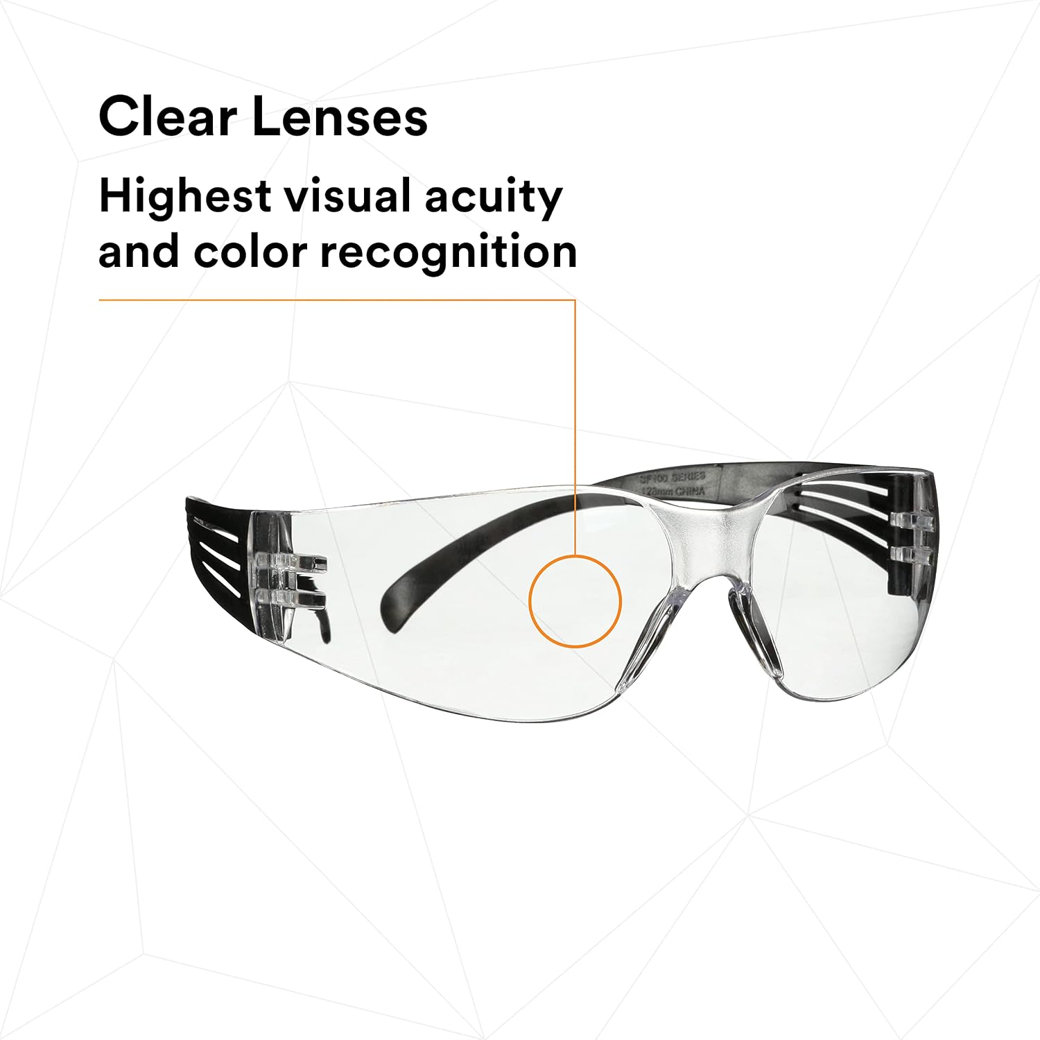 3M Safety Glasses SecureFit 100 Series, 20 Pack, Impact Rated ANSI Z87, Anti-Fog, Anti-Scratch Clear Lens, Black Temples with Self-Adjusting Temples and Molded Nose Bridge, SF101AF-BLK