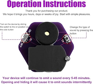 Cricket Noise Maker Prank, Hexagonal Geometric Prank Device with 16 Sounds Hidden Annoying Noise Machine for Parties Office Home School & Car (Purple)