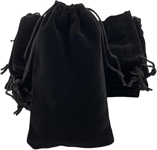 Miniatura 4 de Paquete de 25 bolsas de terciopelo de regalo con cordón para joyas, dulces y recuerdos de boda