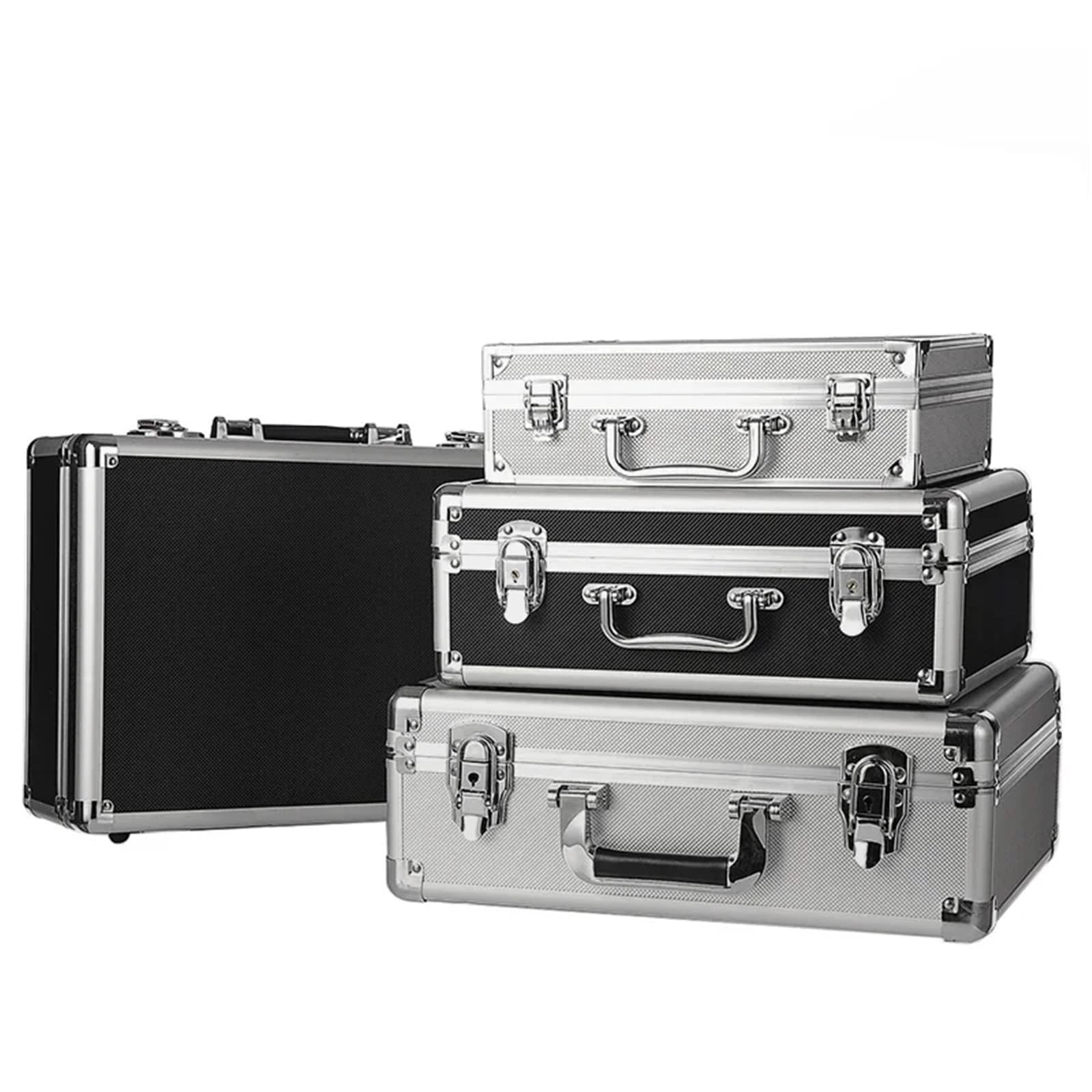 Aluminium Aktentasche ToolBox Tragbare Aluminium-Sicherheitsausrüstung, Werkzeugkasten, Instrumentenkoffer, Aufbewahrungsbox, Koffer, schlagfester mit Schwamm