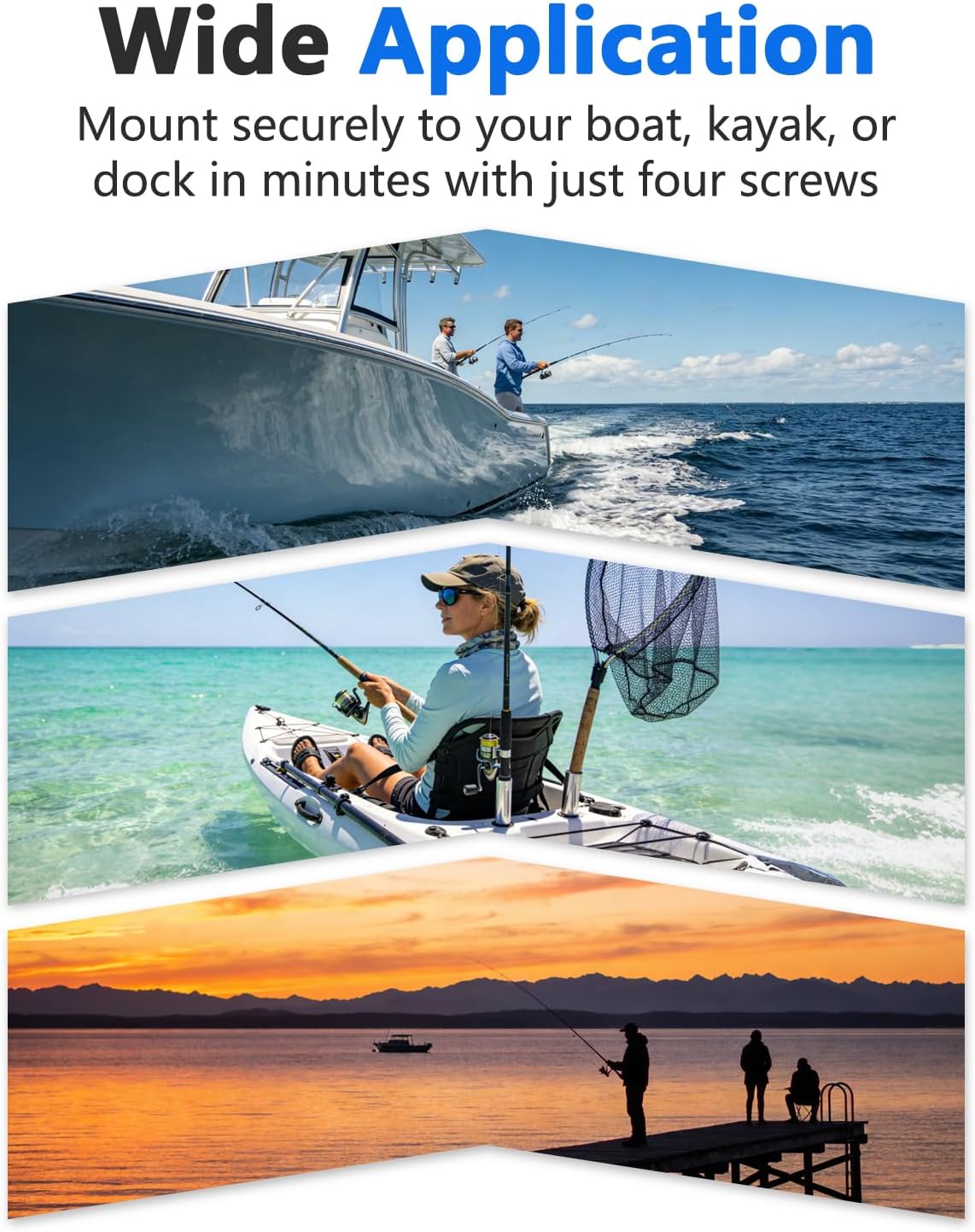 SPARKWHIZ Stainless Steel Fishing Rod Holder, Adjustable Fishing Pole Holder, Trolling Rod Holder for Marine Boat Yatch