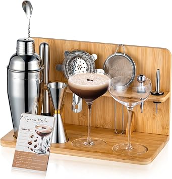 USEERIL Espresso Martini Kit Gifts Set with Glasses,Cocktail Bar Set Gift