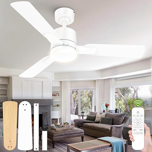 Miniatura 16 de Ventiladores de techo de 64 pulgadas con luces y control remoto y APP, ventilador de techo industrial reversible con motor CC silencioso, 6