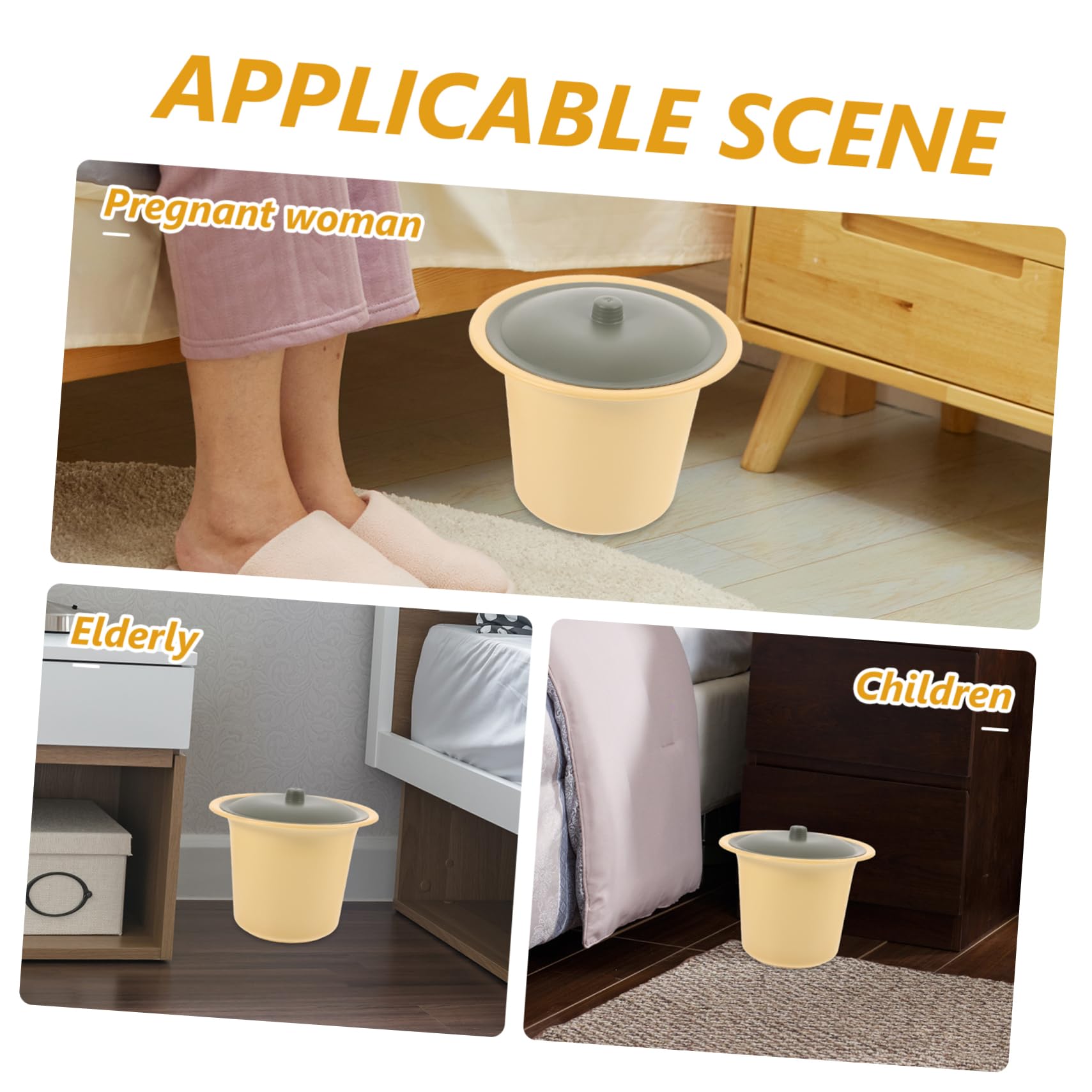 BCOATH Plastic Urinal Lid Bedpan Portable Potty for Adults Sturdy Easy to Wash for Camping Home Elderly