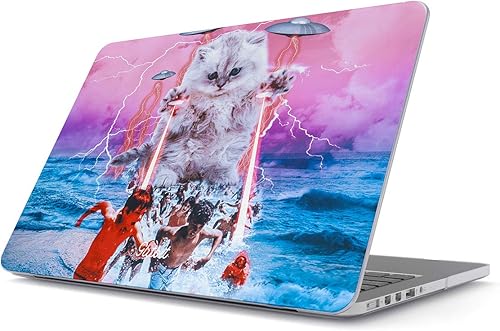 Funda rígida compatible con MacBook Pro de 16 pulgadas Modelo A2141 con Touch Bar y Touch ID Laser Cat Alien UFO Space Cats Kitten Galaxy Cosmic