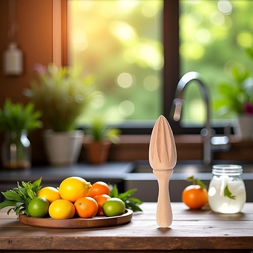 Miniatura 5 de 2Pcs Wooden Citrus Juicer - Handheld Manual LemonOrange Reamer  Portable Fruit Squeezer Tool for Home, Cafe and Bar,Kitchen Utensils, Bartender