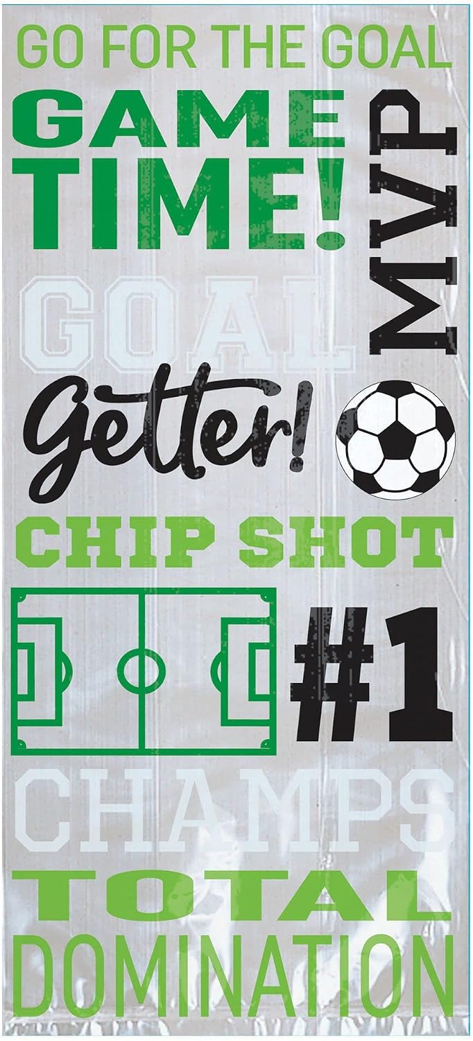 Goal Getter Soccer Party Bags - 11" x 5", 20 Pcs