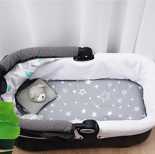 Miniatura 3 de david's kids Paquete de 3 sábanas de moisés, ultra suaves, transpirables, cómodas, juego de sábanas de bebé para niños y niñas, ajuste universal