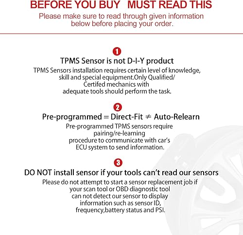 Miniatura 5 de BDFHYK Sensor TPMS 315Mhz Sensor de presión de neumáticos programado compatible con Toyota Sequoia 2008-2017, Sienna 2007-2020, Tundra 2007-2017