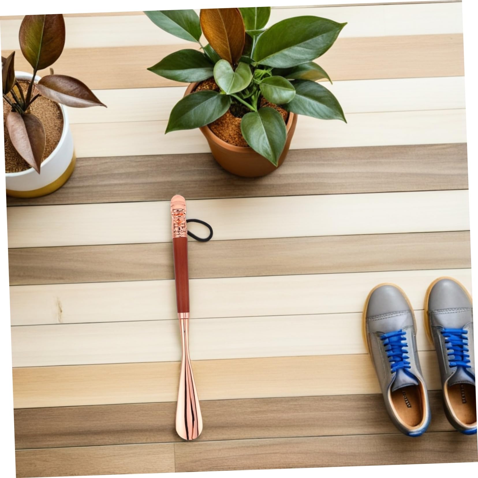 KOMBIUDA Calzascarpe lungo Lega di Zinco Testa di Leone 32 Cm | Design Ergonomico e Robusto, per Casa e Uso Quotidiano, Adatto a Anziani e Persone Disabilità