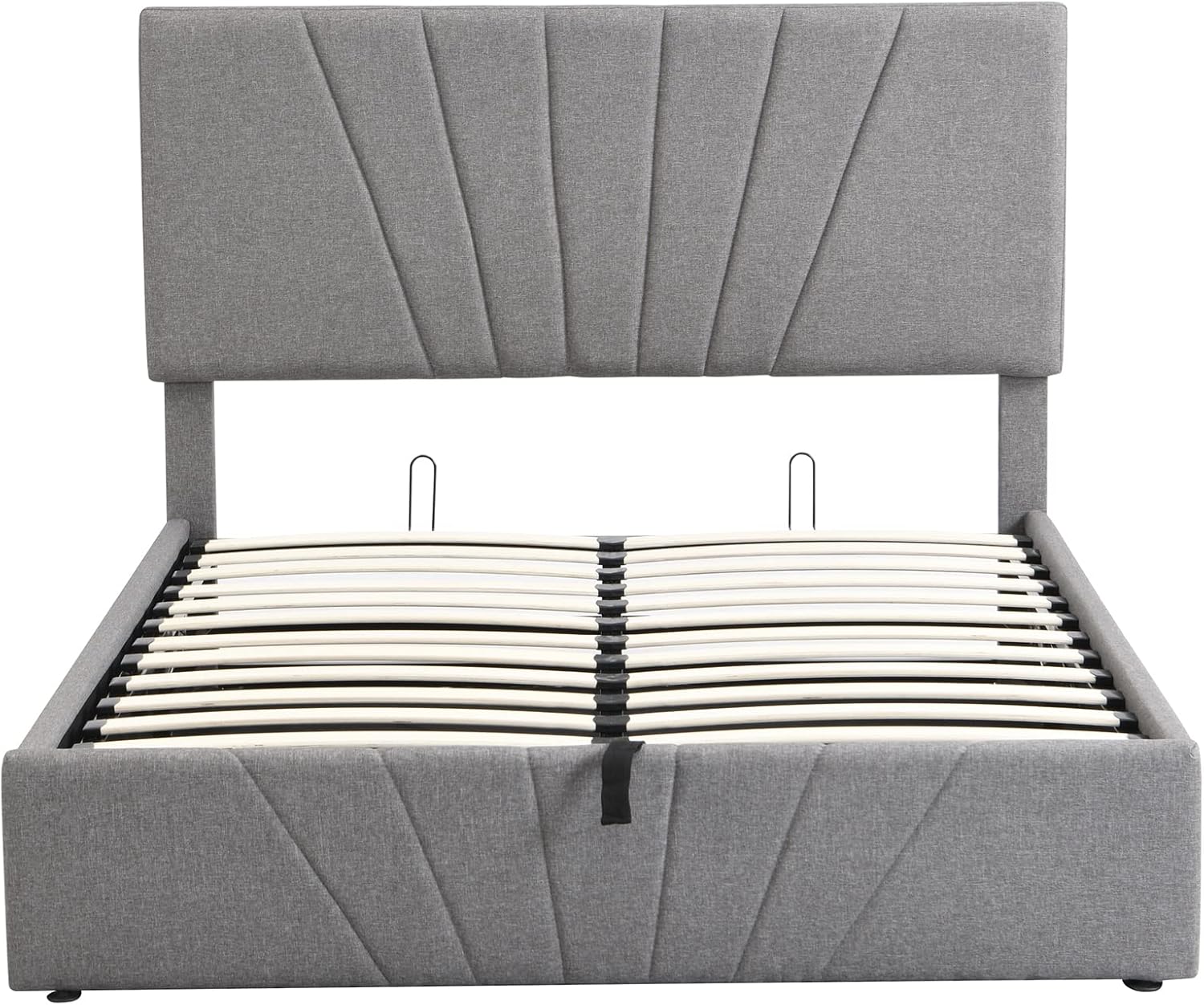 Bed frame without mattress, open