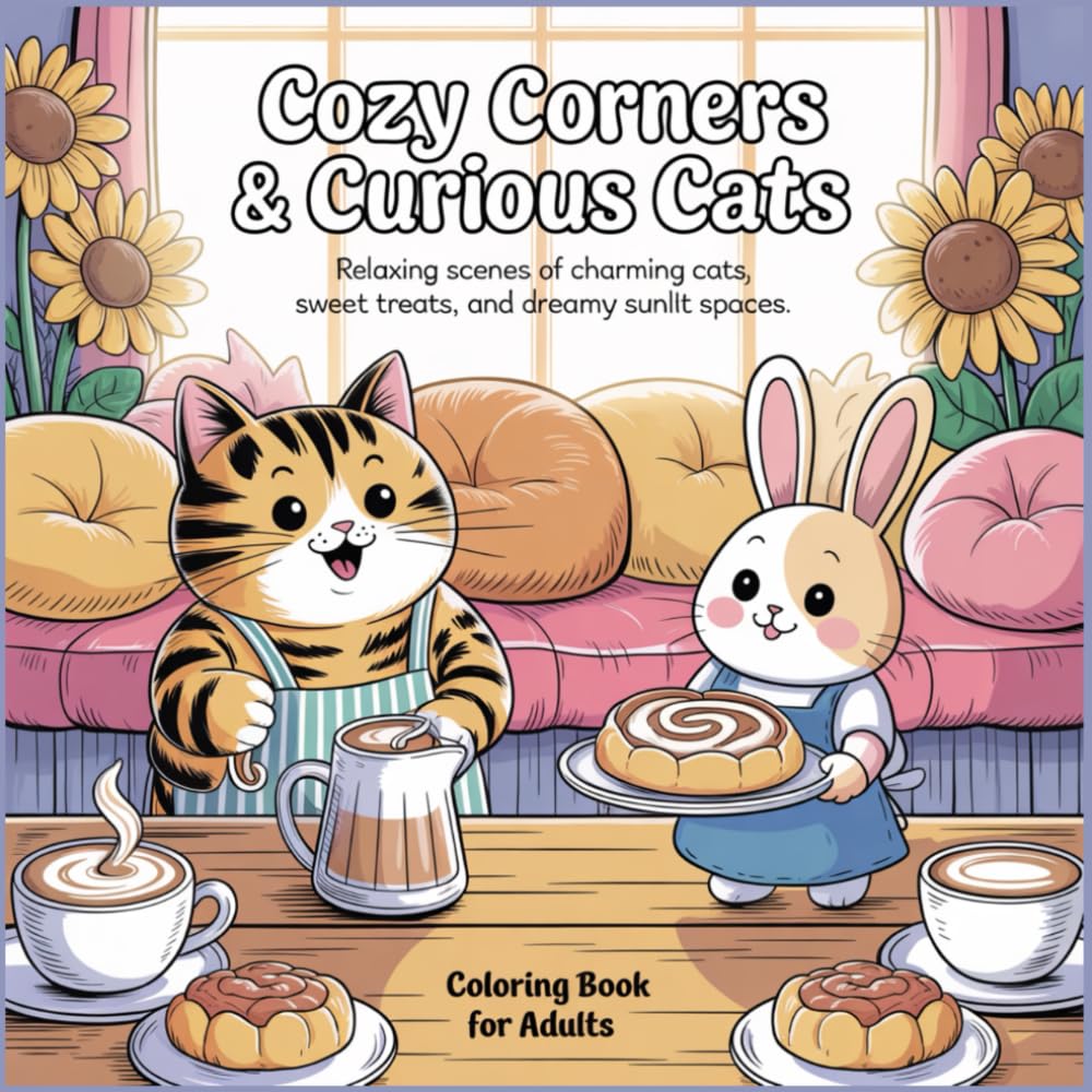 COZY CORNERS & CURIOUS CATS: Relaxing Scenes of Charming Cats, Sweet Treats, and Dreamy Sunlit Spaces