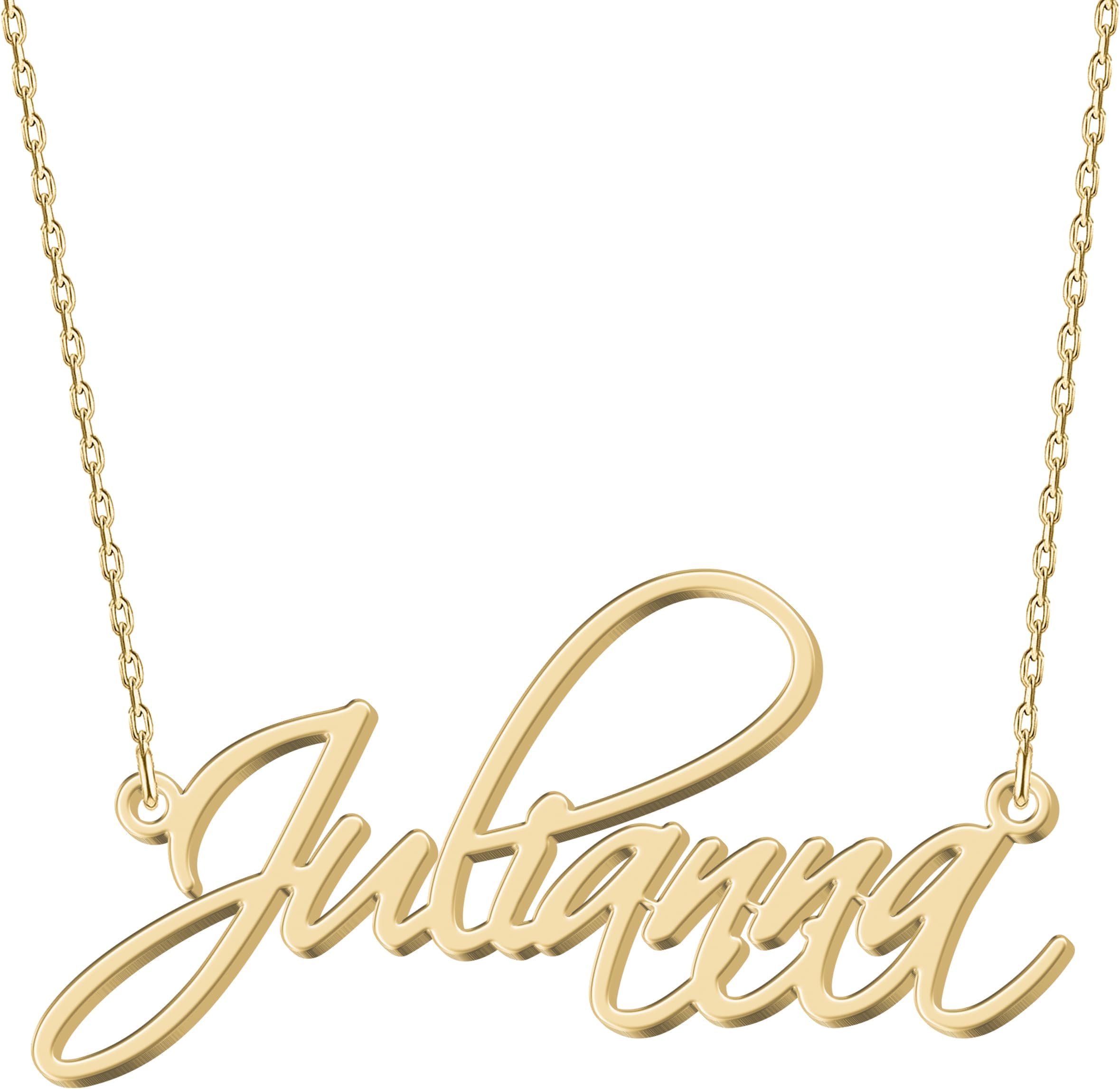 UMAGICBOXPersonalized Name Necklace - Choose from 14 Font Styles - Customizable 18K Gold-Plated Pendant - Ideal Gifts for Birthdays, Mother's Day, and Christmas - Women, Girls, Teens, and Daughters