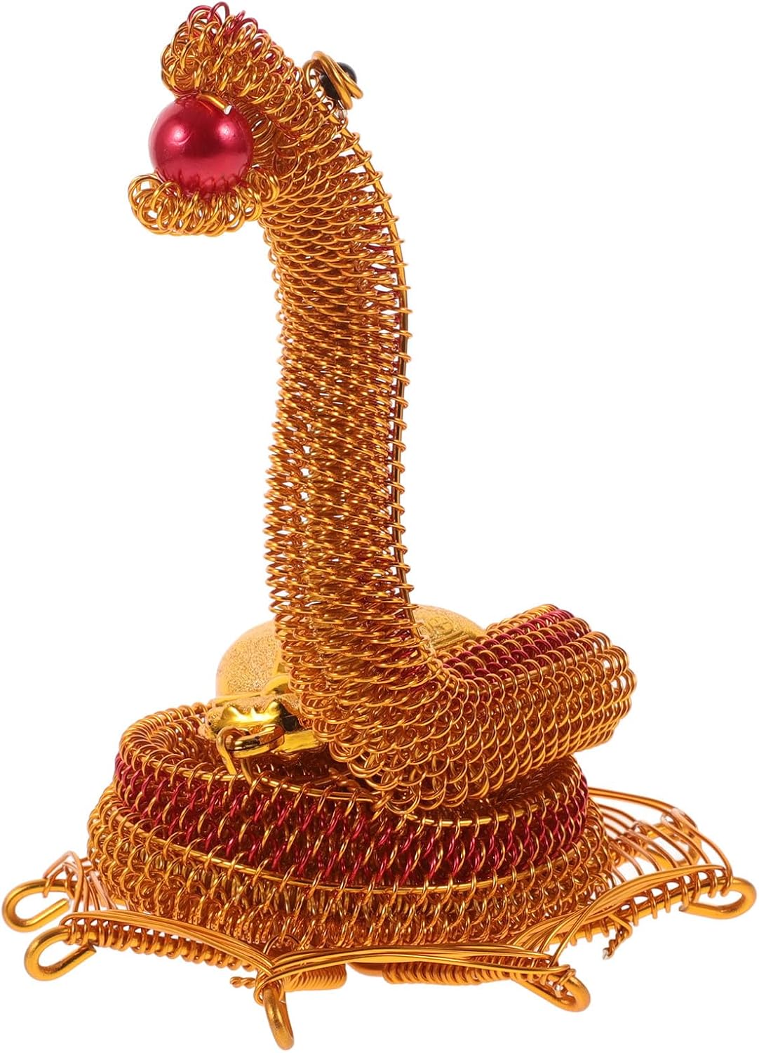MERRYHAPY Snake Figurine Ornament for Halloween Season, Gold Aluminum Wire