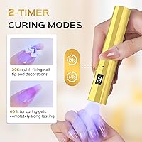 Vista 4 de Lámpara de uñas UV de mano, luz UV brillante de 5 W para uñas de gel, lámpara LED portátil, mini secadora de uñas con pantalla LCD, luz de uñas USB