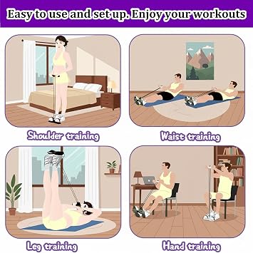 Exercise Equipment for Home Use, Sit Up Exercise Equipment with Foot Pedal Resistance Band, Fitness Equipment for Core Strengthening -Body Workout