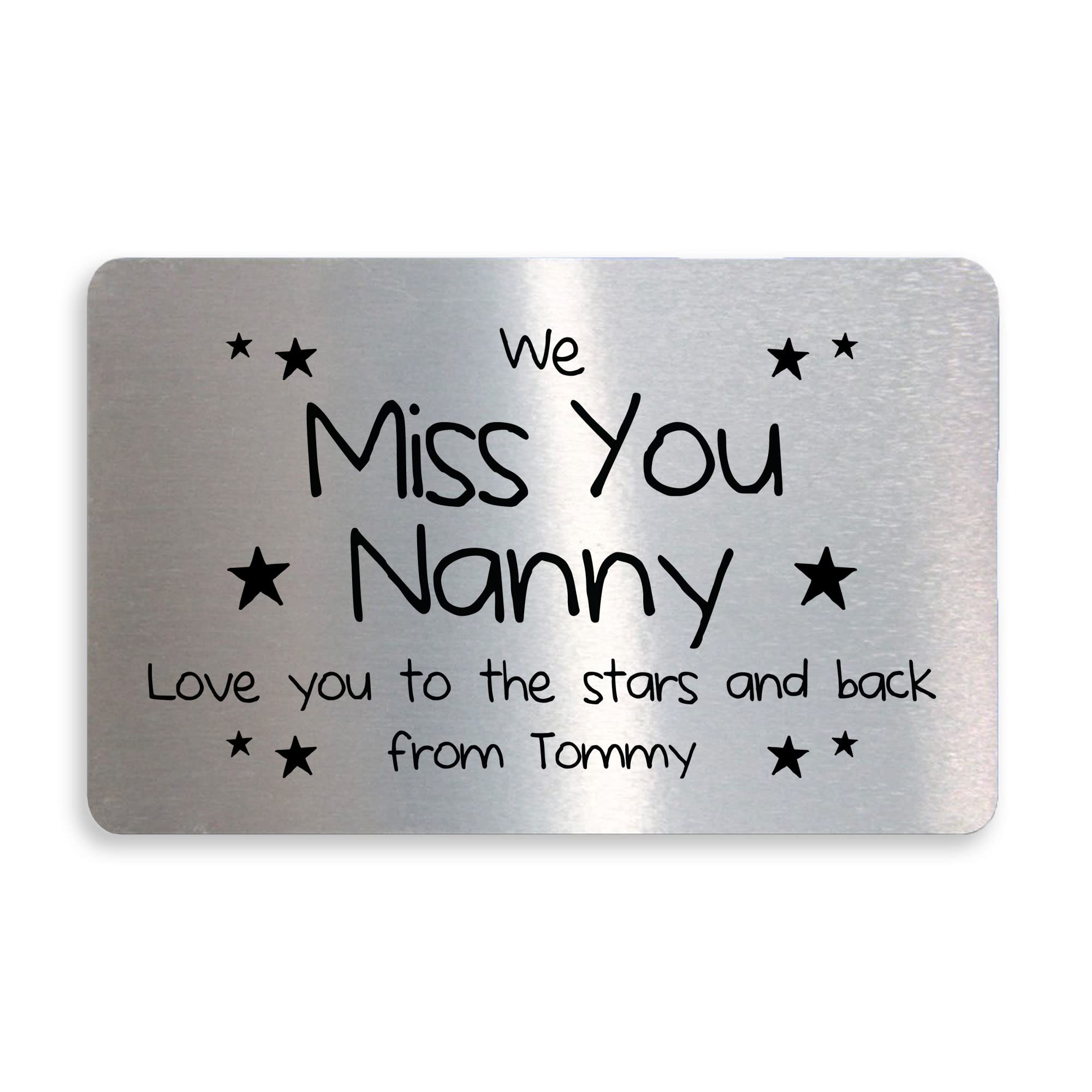 RED OCEAN Personalised Nanny Metal Card Christmas Gifts Keepsake Gift For Nan Nanny