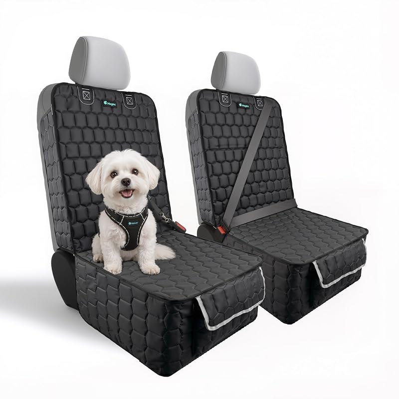 Capa impermeável para banco dianteiro de carro para cães em tecido Oxford Meginc, pacote com 2