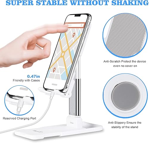 Miniatura 3 de VICIALL Soporte para teléfono celular soporte de ángulo ajustable en altura para escritorio soporte plegable y resistente compatible con iPad Mini