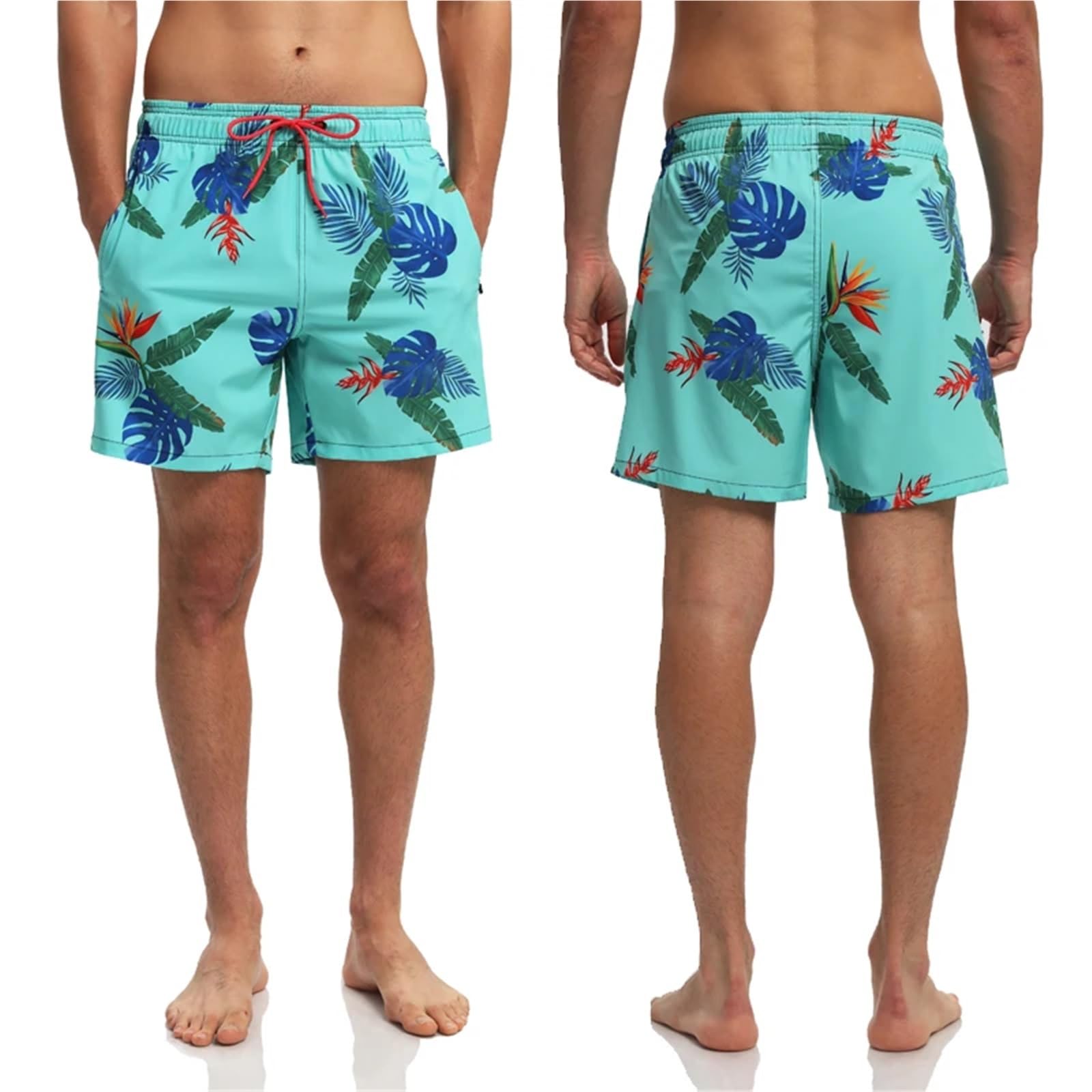 Pantaloncini Estivi da Uomo, da Palestra, con Fodera in Rete Traspirante, Elastico in Vita, Tasca Laterale, da Spiaggia