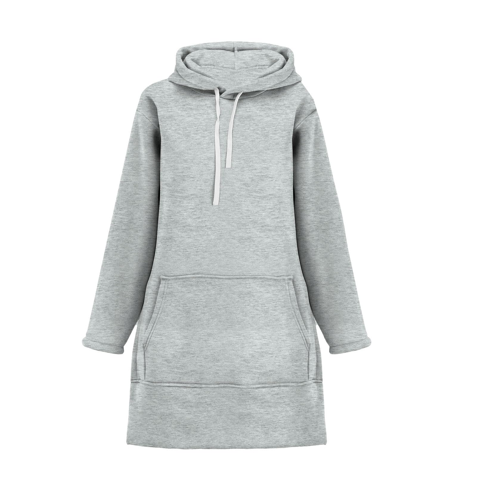Generico Oversize Donna con Cappuccio - Top Donna Maniche Lunghe | Tinta Unita Tunica con Tasche Moda Termica Casual Sportive Abbigliamento Invernale Outdoor da Lavoro