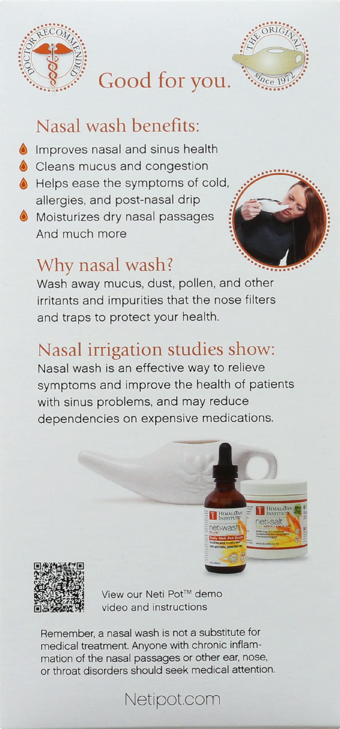 Del Himalaya Chandra Neti Pot Sinus sistema de limpieza Starter Kit