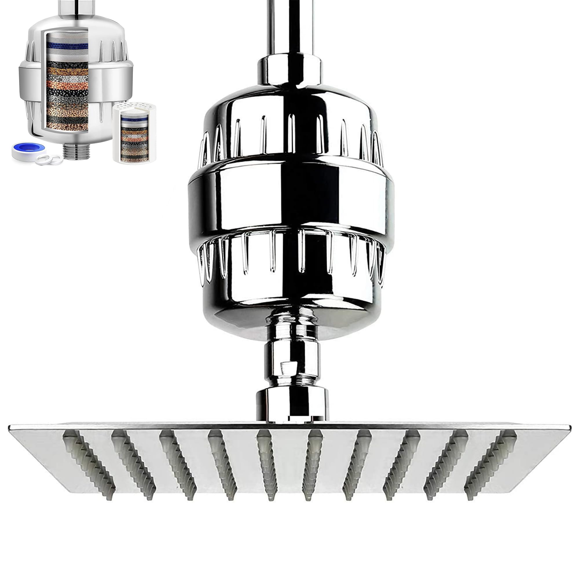 Kidoca Water Softener for Home, Hard Water Filter for Bathroom, Tap and Shower Softener for Washing Machine Removes Hardwater to Create Softwater for Cleaner Bathing and Longer Lasting Appliances