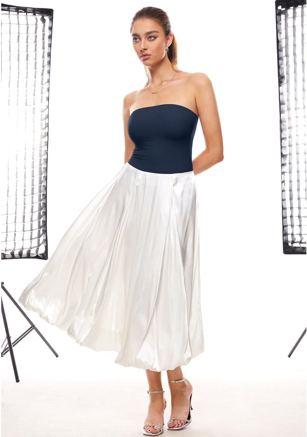 INLYRIC Women's Natrelax Sexy Strapless Bodysuit Thong Tube Top Off The Shoulder One Piece Leotard - Image 5