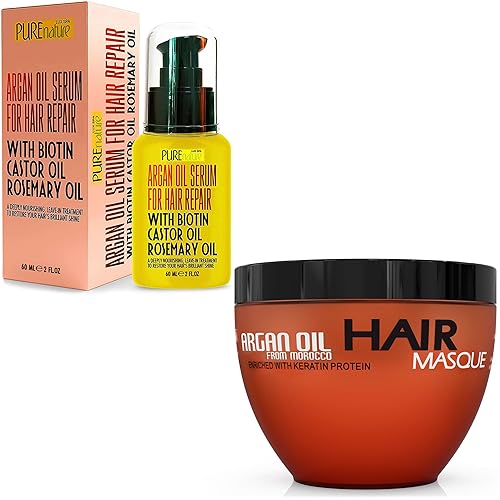 Máscara capilar de aceite de argán marroquí y suero de aceite de argán marroquí