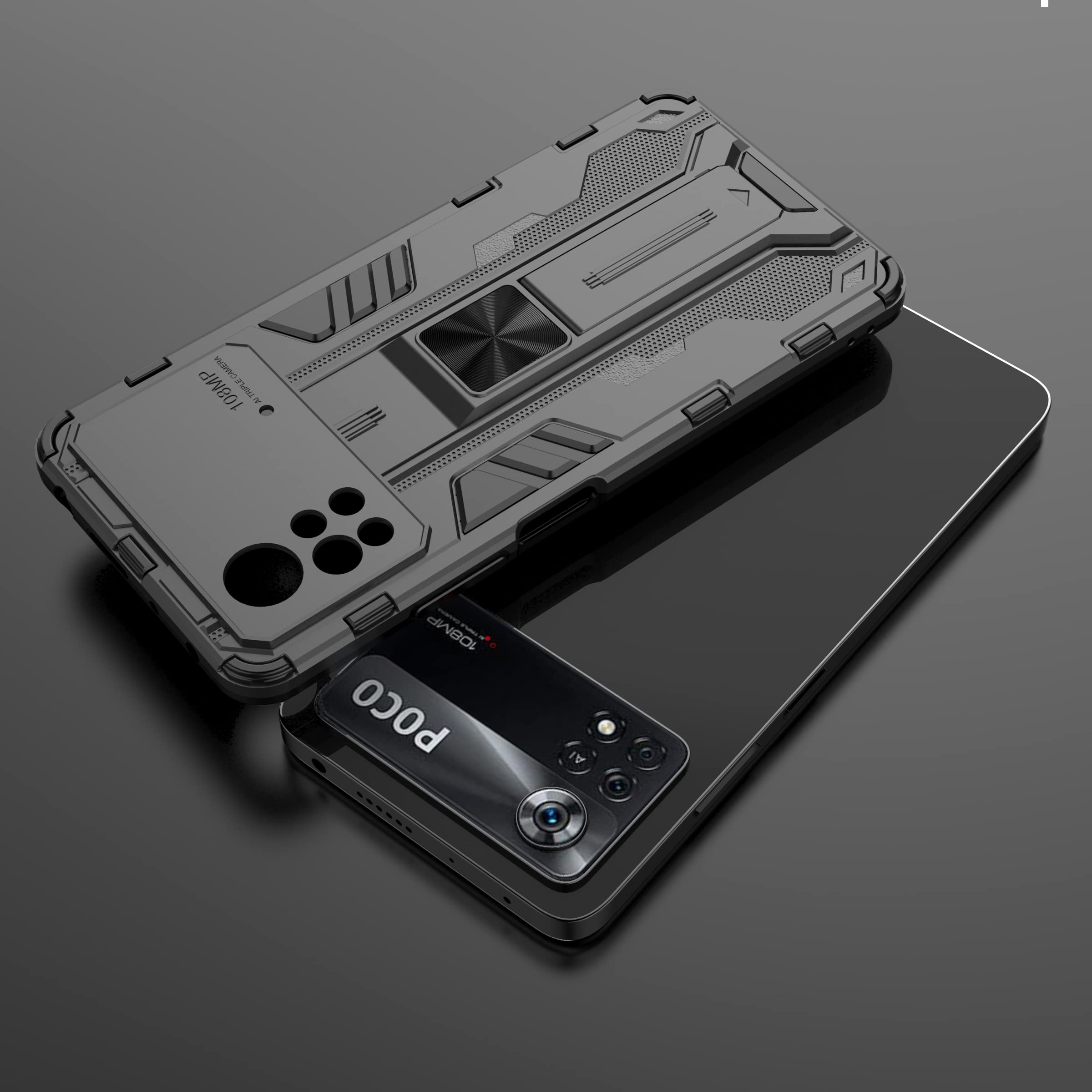 TingYR Cover per Xiaomi Poco M4 PRO 5G, con Magnetico, Funzione in Piedi, Cover Telefono Antiurto in TPU/PC, Custodia per Xiaomi Poco M4 PRO 5G.(Nero