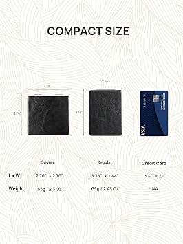 OMIRO Compact Makeup Mirror, Square Ultra Portable Mini Size 1X/3X Magnifying Glass Purse Mirrors with PU Leather for Travel and Handbag