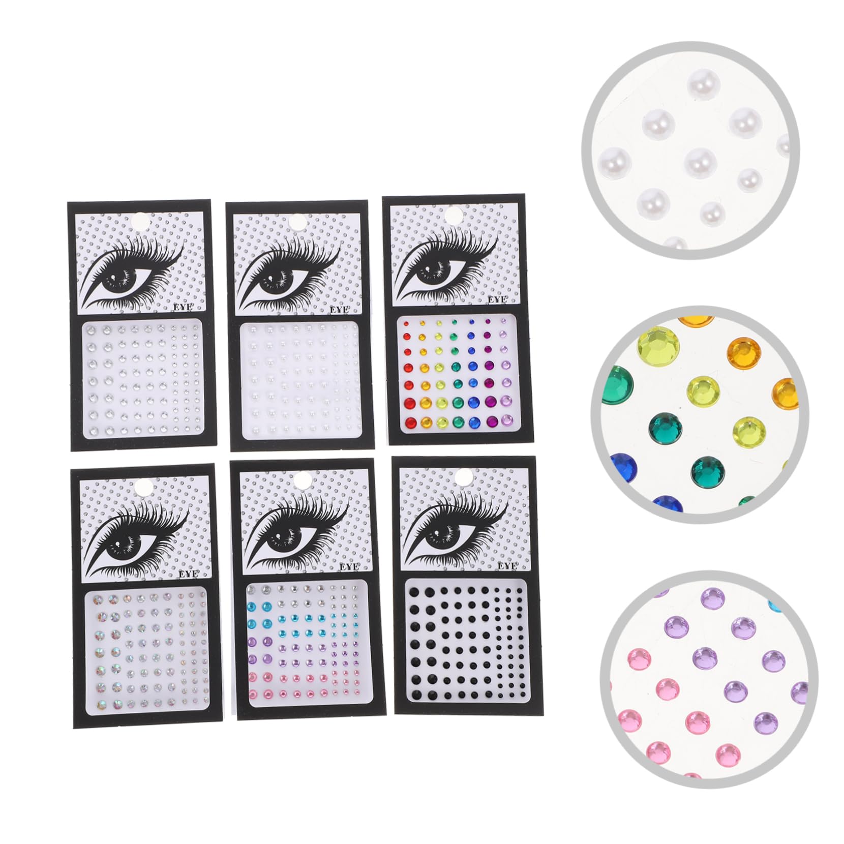 4 Set Di Gemme Per Gli Occhi Per Il Trucco Adesivi Gioiello Per Il Viso Adesivi Lucidi Per La Decorazione Del Corpo E Dellabbigliamento 6 Fogli * 4