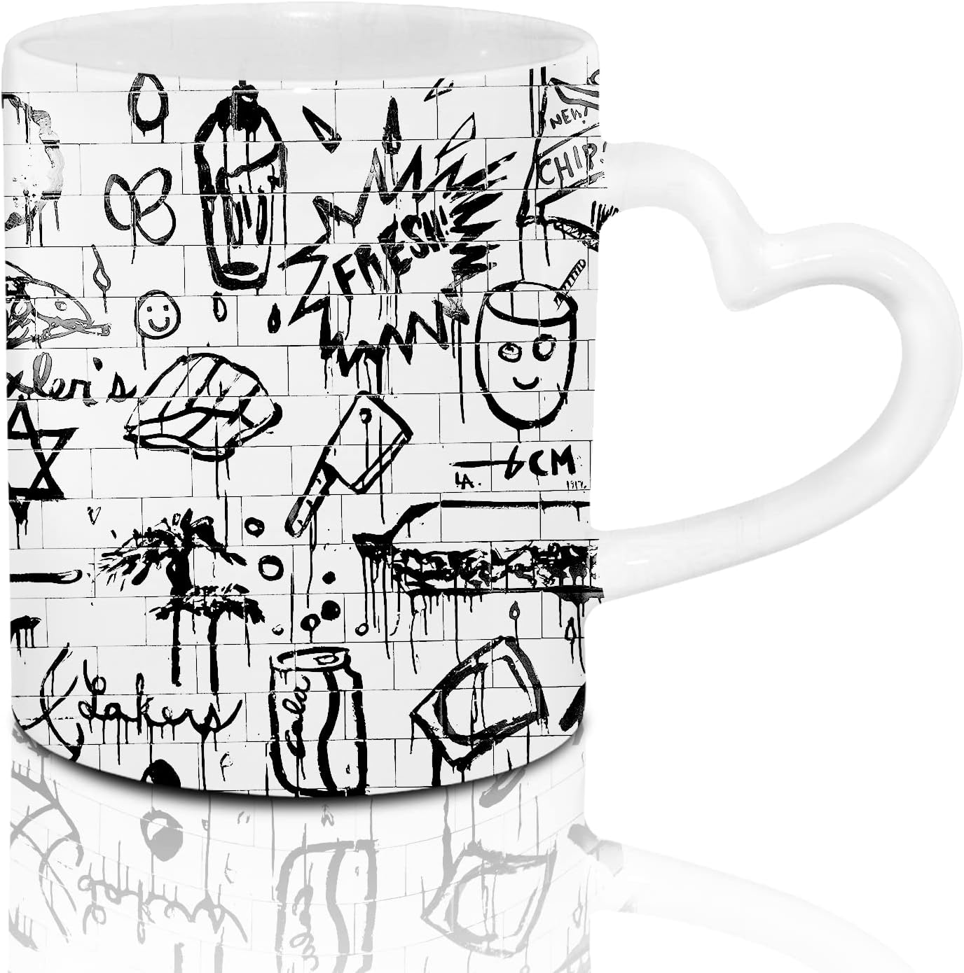 Sumex 11oz Set of 12 Sublimation Blanks White Ceramic Coffee Mug with Heart Handle for Tea, Milk, Latte, Hot Cocoa