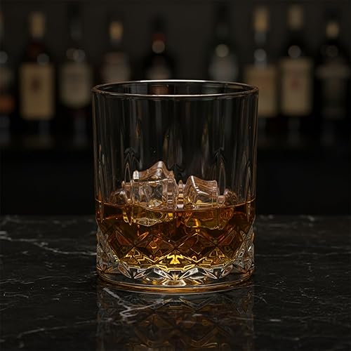 Miniatura 5 de Vasos de whisky antiguos de 9, 10, 11 onzas, estilo bourbon, licor y bebidas de cóctel, vasos escoceses, vasos de bar, juego de 6