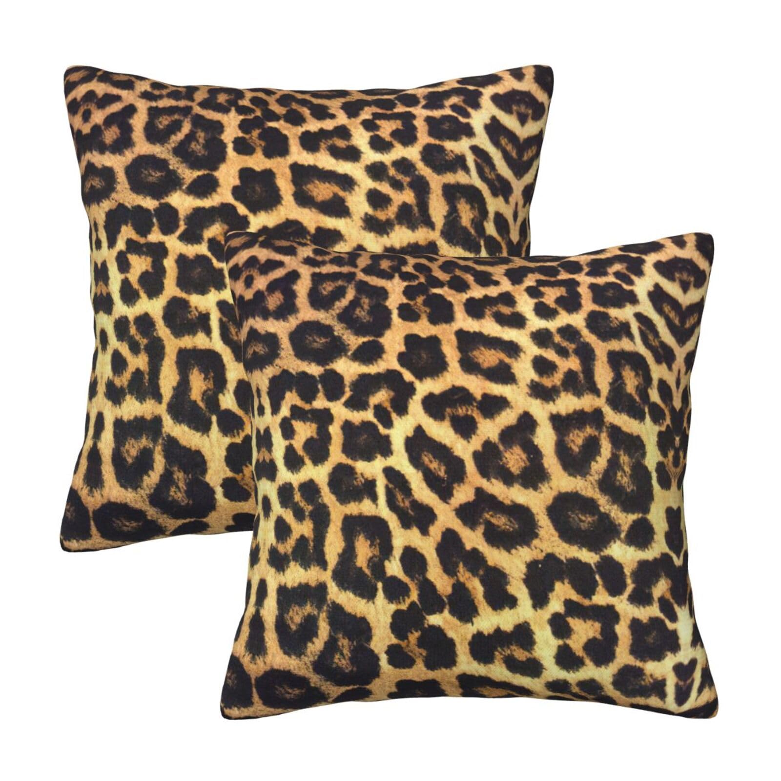 RRhgipp Leopard Print Throw Pillow Cases Decorative Cushion Covers Couch Bed Sofa Decoration Xmas Gifts Bed