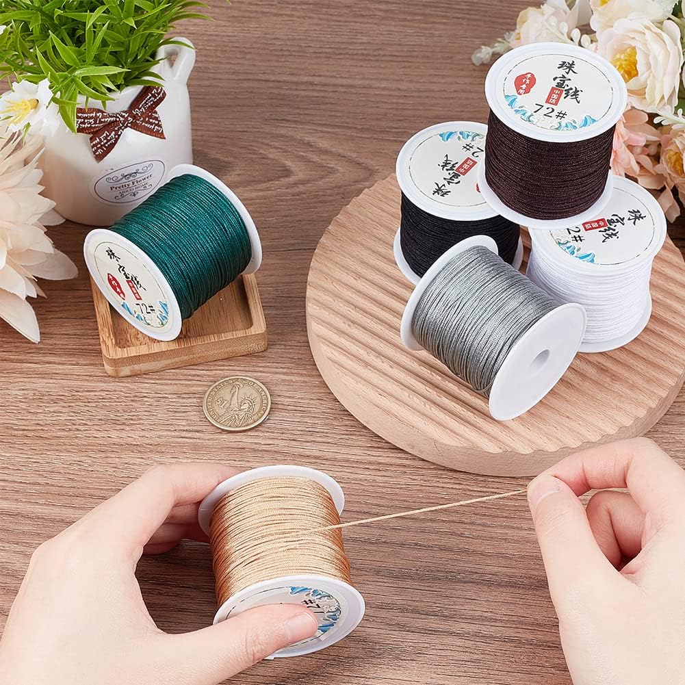 PH PandaHall 294 Yards 0.8mm Nylon String for Bracelets, 6 Colors Beading Cord Chinese Knotting Cord Bracelet String Thread Braided Lift Shade Cord for Jewelry Making Kumihimo Wrapping Supplies - Image 6