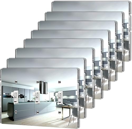 Miniatura 8 de 4 placas de interruptor de acrílico espejadas plateadas para interruptor de luz, placa de pared duradera cubierta de salida decorativa triple rocker